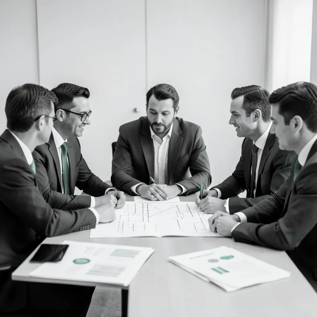 Executives collaborating to build leadership strategy